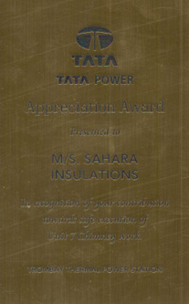 Tata Award to Sahara Insulation